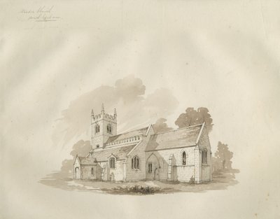 Standon Church: ritning med penna och bläck, och [?mitten av 1800-talet] av Unbekannt