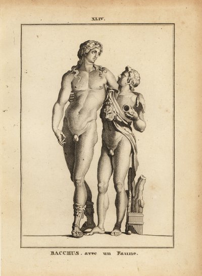 Staty av Bacchus, den romerska vinguden och en ung faun av Unbekannt