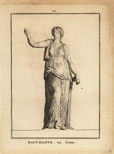 Staty av en Bacchante, anhängare av den romerska vinguden Bacchus, med druvor av Unbekannt
