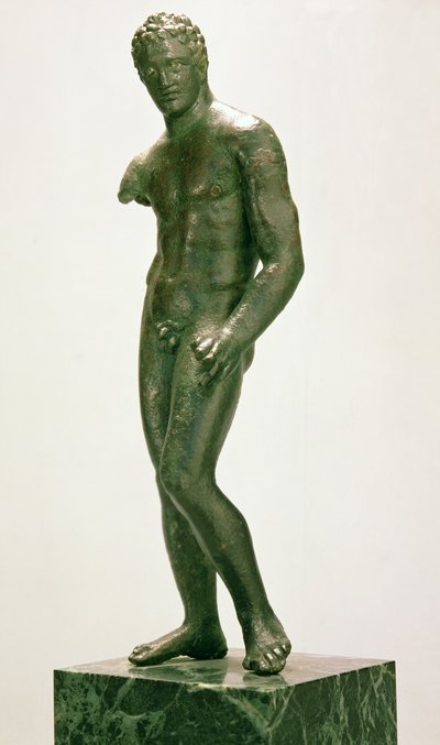 Statyett av en manlig boxare, grekisk, ca 400-375 f.Kr. (brons) av Unbekannt