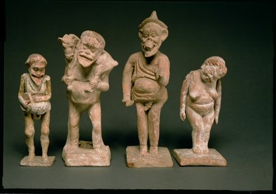 Statyetter av skådespelare och skådespelerskor, hellenistiska, c.325-50 f.Kr. (terrakotta) av Unbekannt