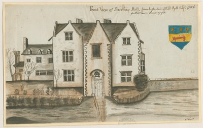 Streethay Hall: akvarellmålning, 1786 av Unbekannt