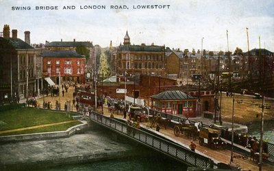 Swing Bridge och London Road, Lowestoft av Unbekannter Künstler