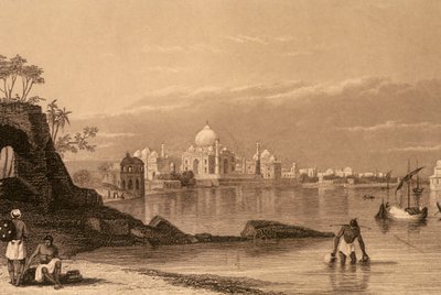 Taj Mahal, Agra, Uttar Pradesh, Indien (gravyr) av Unbekannter Künstler