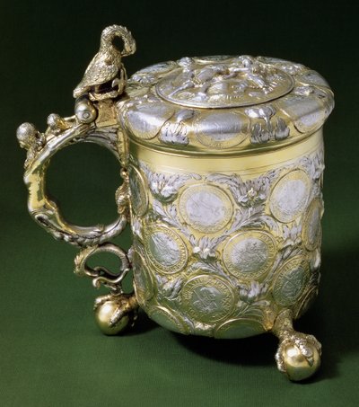 Tankard eller Munzhumpen med sachsiska 