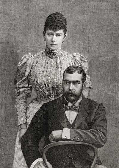 Hertigen och hertiginnan av Cornwall, George V och hans fru Mary av Teck. av Unbekannt