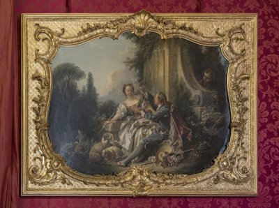 Den galante pastorn eller kransen. Målning av Francois Boucher (1703-1770). Prinsessans parad eller paradrum. Hotel de Soubise, Paris av Unbekannt