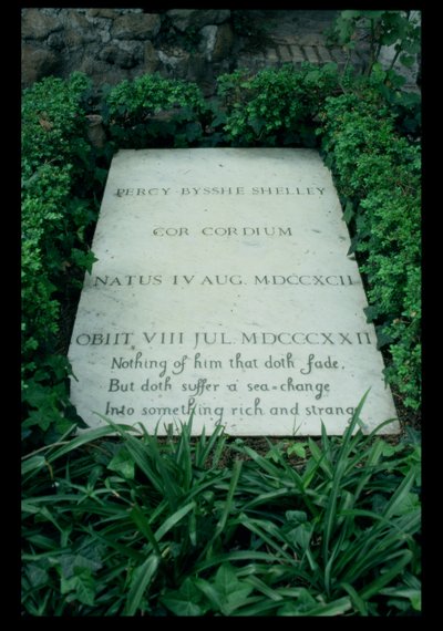 The Grave of Percy Bysshe Shelley (1792-1822) (s/v foto) av Unbekannt