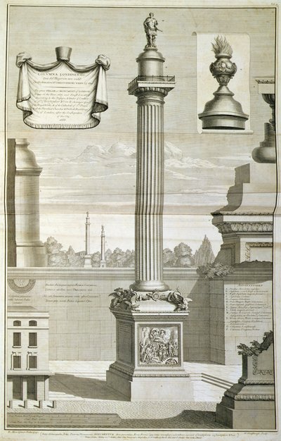 Monumentet designat av Christopher Wren av Unbekannt