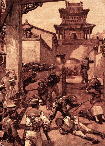 Kriget i Kina: Striderna vid Tientsin av Unbekannter Künstler