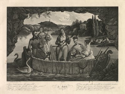 Vattnet, Paris, ca 1835 (gravyr) av Unbekannter Künstler