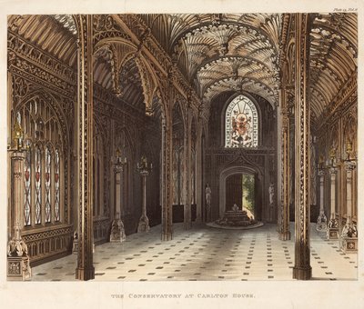 Konservatoriet på Carlton House, Pall Mall, London, ca 1810 av Unbekannter Künstler