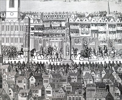Kung Edward VI:s kröningståg. av Unbekannt