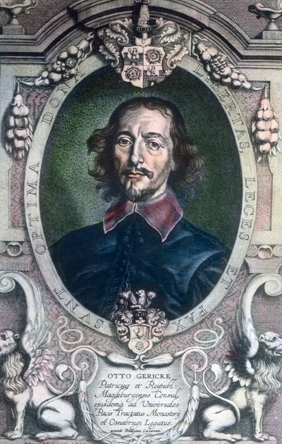 Borgmästaren i staden Magdeburg, Otto von Guericke, även känd som politiker, jurist, fysiker och uppfinnare av Unbekannter Künstler