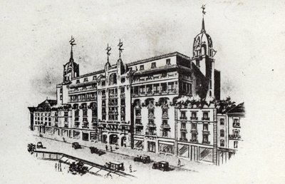 Termisk turism: vy över Carlton-hotellet i Vichy, Frankrike ca 1905 (vykort) av Unbekannter Künstler