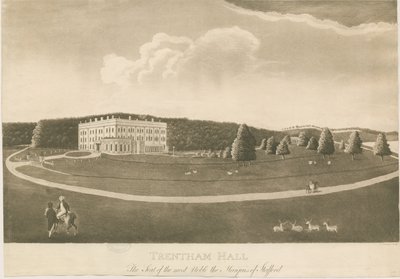 Trentham Hall: akvatintgravyr av Unbekannt