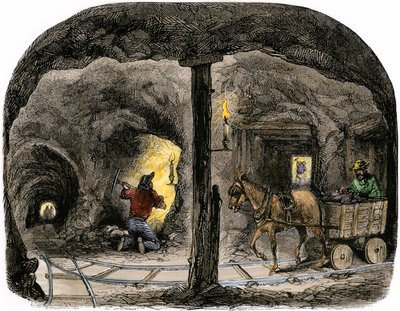 Tunnel i en gruva i Kalifornien av Unbekannter Künstler
