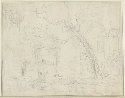 Tutbury Castle: blyertsteckning, nd [?1800-talet] av Unbekannt