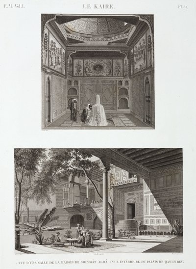 Två exempel på islamisk arkitektur, Kairo, Egypten, ca 1798 av Unbekannt