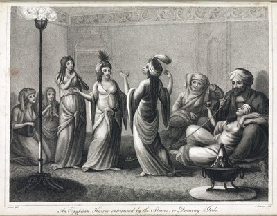 Ett egyptiskt harem, animerat av dansare och almees av Unbekannt