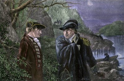 Amerikas förenta staters självständighetskrig (1775-1783): Benedict Arnold (1741-1801) förrådde sitt hemland genom att lova att överlämna West Point till England i juli 1780. Arnold erbjöd sig att återlämna fortet till britterna mot 20 000 pund och brigadö av Unbekannter Künstler