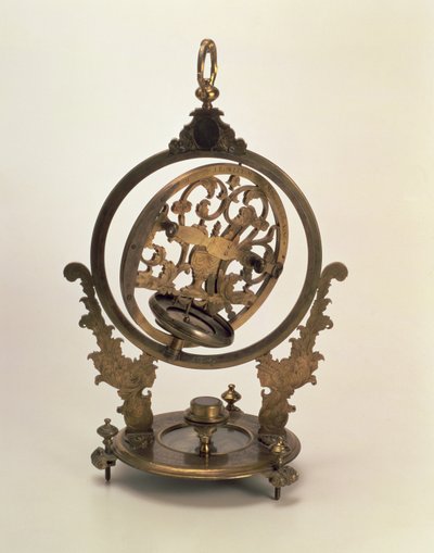 Universal solur med ekvatorial montering från samlingen av Peter I av John Rowley (1674-1719), London av Unbekannt