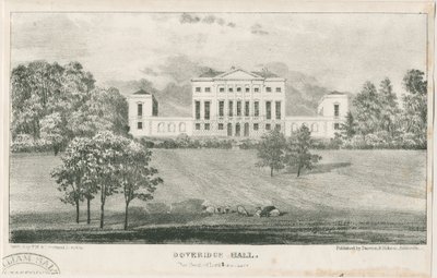 Uttoxeter - Doveridge Hall: litografi, nd [c 1839] av Unbekannt