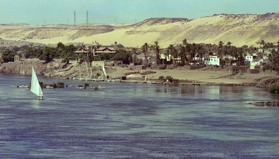 Utsikt över Nilen med Falukabåt Egypten, ca 1979 (foto) av Unbekannter Künstler