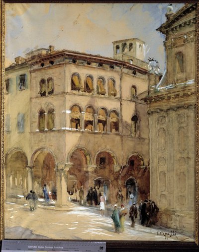 Vy över Modene. Akvarell av E. Cappelli. Museo Civico de Modene. av Unbekannter Künstler
