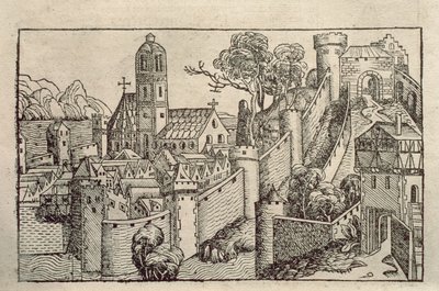 Utsikt över den antika staden Alexandria från en gravyrbok med titeln 