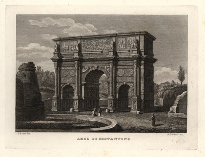 Utsikt över Konstantins båge, Arco di Costantino, Rom av Unbekannt