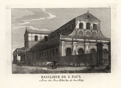Utsikt över basilikan St. Paul utanför murarna, Rom av Unbekannt