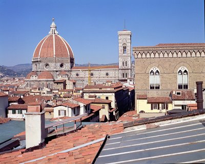 Utsikt över katedralen, Campanile och Orsanmichele (foto) av Unbekannt
