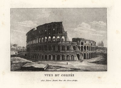 Vy över ruinerna av Colosseum, Amphitheatrum Flavium, Rom av Unbekannt