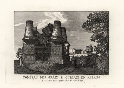 Utsikt över ruinerna av mausoleet Horatii och Curiatii på Appian Way, Rom av Unbekannt