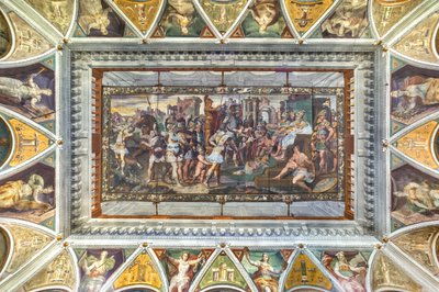 Utsikt över valvet i Ulysses-rummet, Palazzo della Prefettura, Bergamo, Italien (foto) av Unbekannter Künstler