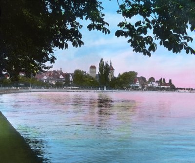 Utsikt över staden Arbon från Bodensjön av Unbekannter Künstler