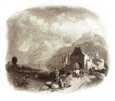 Villeneuve, - Infart till Genèvesjön av Unbekannter Künstler