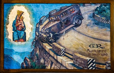 Votivbild i pilgrimsfärdskyrkan Madonna del Sassoon Locarno, Ticino, Schweiz, Locarno, Ticino, Schweiz, Europa (foto) av Unbekannter Künstler