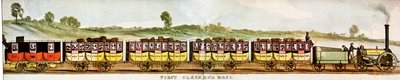 Vagnar för passagerare i första klass, Liverpool-Manchester Railway av Unbekannter Künstler