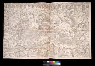 Väggkarta över det turkiska fälttåget 1529 av Johann Haselberg (fl.1514–37) och Christoph Zell (d.1590), Nürnberg av Unbekannt