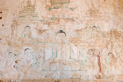 Väggmålning, Sulamani Pahto, Bagan (foto) av Unbekannter Künstler