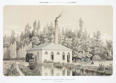 Water Power, zinkvalsverk före 1900 (Laminoir), Saint Louis, nära Bray, Frankrike av Unbekannt