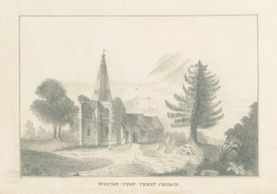 Weston-on-Trent Church: blyertsteckning, nd [1800-talet] av Unbekannt