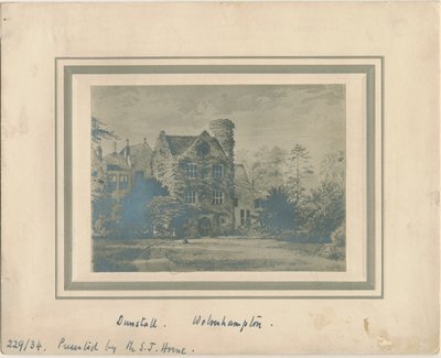 Wolverhampton - Dunstall Hall: fotografi av en vattenfärgsmålning, och [c 1860] av Unbekannt