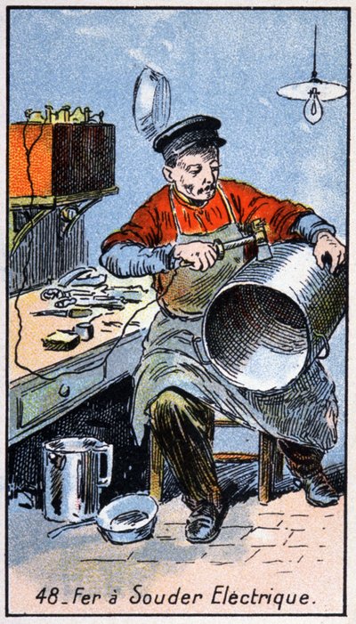 elektrisk lödkolv, tidigt 1900-tal (illustration) av Unbekannter Künstler