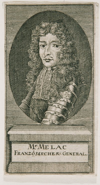 General Ezekiel du Mas Comte de Mélac av Unbekannter Stecher