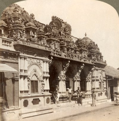 Utsökt snidad ornament av ett hinduistiskt buddhistiskt tempel, Colombo, Ceylon, 1902. av Underwood and Underwood