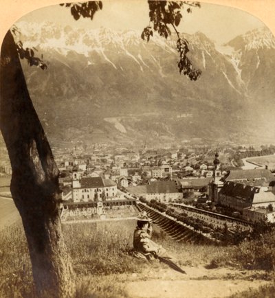 Pittoreska Innsbruck, Tyrolens huvudstad, Österrike..., 1898. av Underwood and Underwood