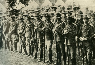 Soldater från Australien, Nya Zeeland, Kanada och Sydafrika, 1914-1918, c1920. av Underwood and Underwood